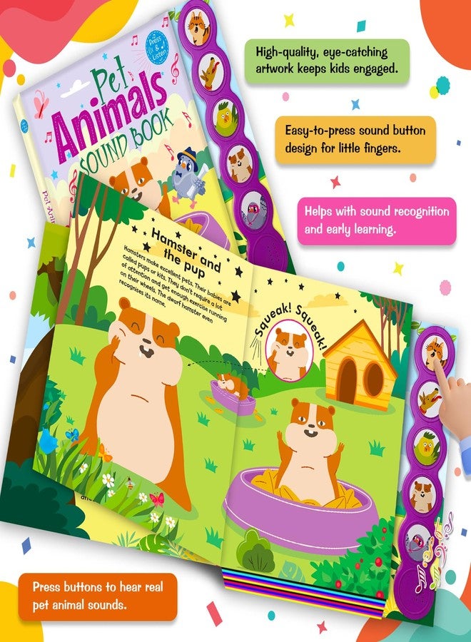 BRIJBASI Pet Animals Sound Book | Interactive Storybook with Realistic Animal Sounds | Fun Learning Board Book for Toddlers and Kids - Image 3